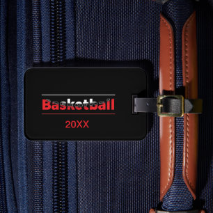 Etiqueta De Bagagem Jogador de Basquete - Arca Geométrica Minimalista