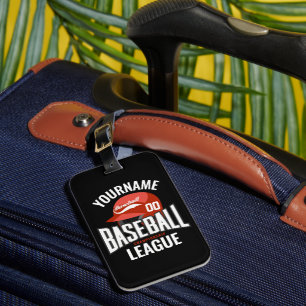Etiqueta De Bagagem Jogador de Beisebol Personalizado NOME Equipe Camp