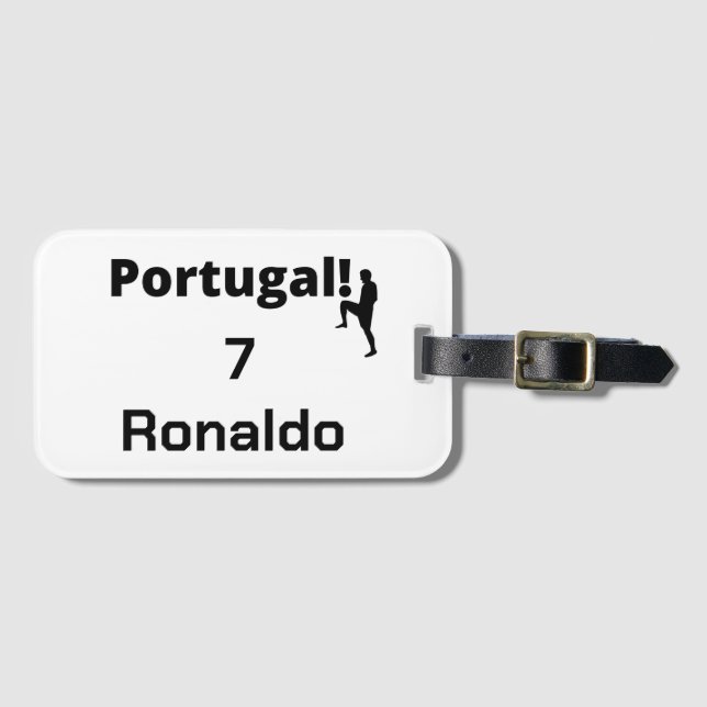 Etiqueta De Bagagem Jogador de Futebol Português personalizável (Frente Horizontal)