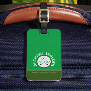 Etiqueta De Bagagem Jogador de Golfe Monograma de bagagem de Viagem VE