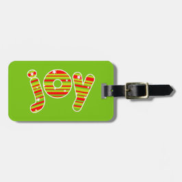 Etiqueta De Bagagem JOY at Christmas, Red & Green Stripes