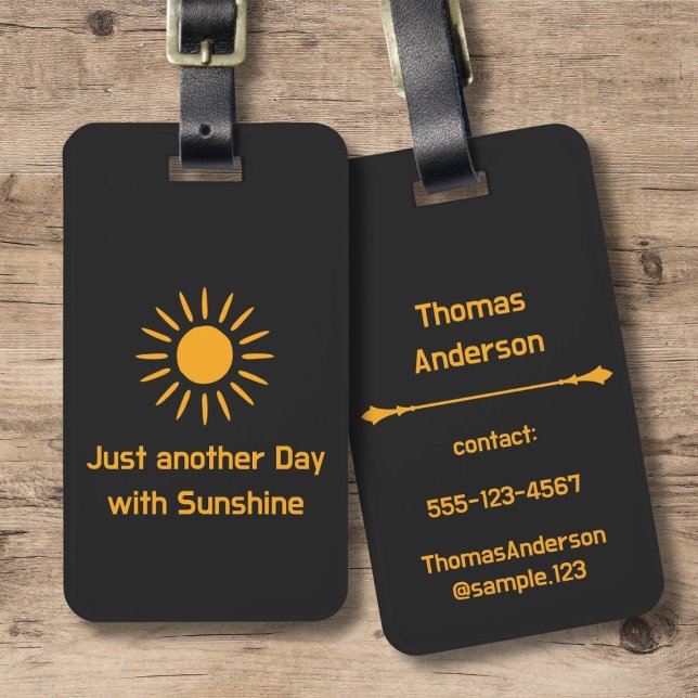 Etiqueta De Bagagem Just another Day with Sunshine (Criador carregado)