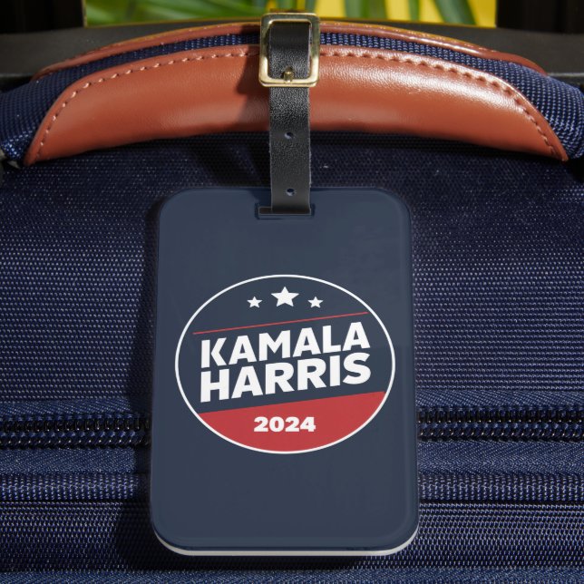 Etiqueta De Bagagem Kamala Harris 2024 Para Presidente Retro Eleição (Frente Insitu 2)
