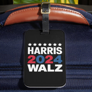 Etiqueta De Bagagem Kamala Harris Walz Para Presidente Vice-Presidente