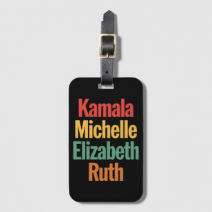 Etiqueta De Bagagem Kamala Michelle Elizabeth Ruth Política Feminista