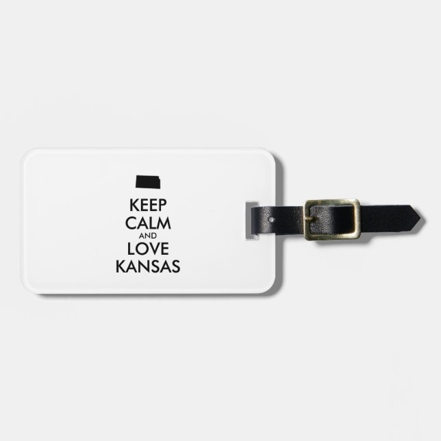 Etiqueta De Bagagem KANSAS de MANUTENÇÃO e AMOR personalizáveis (Frente Horizontal)