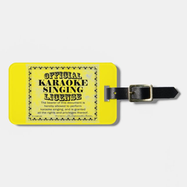 Etiqueta De Bagagem Karaoke Singing License (Frente Horizontal)