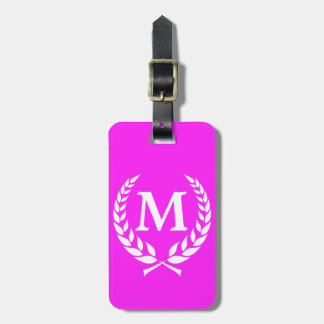 Etiqueta De Bagagem Katinos Antique Negrito Monograma Rosa