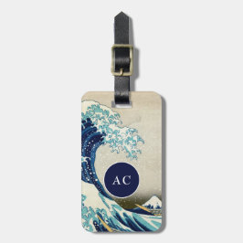 Etiqueta De Bagagem Katsushika Hokusai - A onda do Excelente de Kanaga