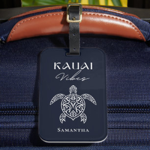Etiqueta De Bagagem Kauai Vibes Tartaruga Marinha Tribal Personalizada