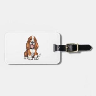 Etiqueta De Bagagem Kawaii Basset Hound Puppy