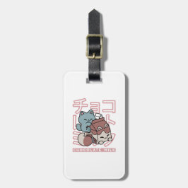 Etiqueta De Bagagem Kawaii Cat with Chocolate Milk – Japanese Pop Art