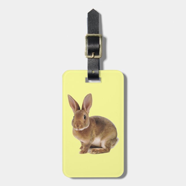 Etiqueta De Bagagem Kawaii Cute Bunny Rabbit (Frente Vertical)
