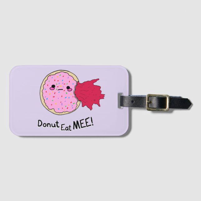 Etiqueta De Bagagem Kawaii Jam Donut Coma Me (Frente Horizontal)