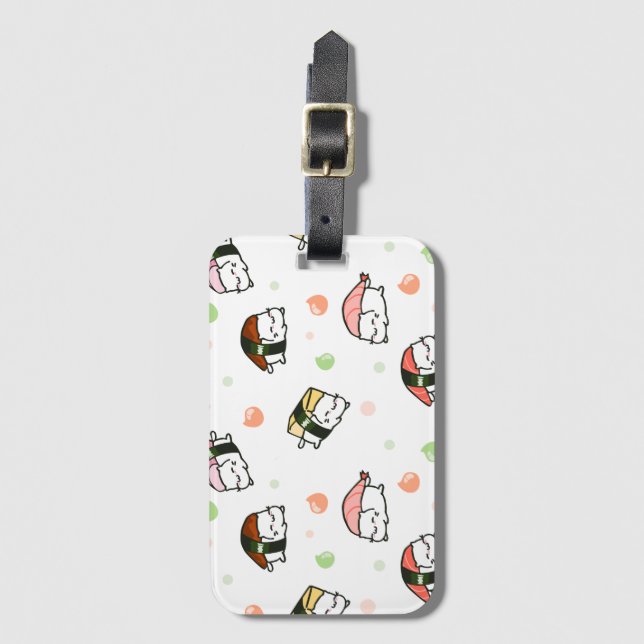 Etiqueta De Bagagem Kawaii Neko Nigiri (Frente Vertical)