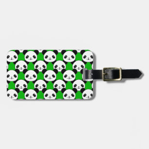 Etiqueta De Bagagem Kawaii Panda Bear Pattern