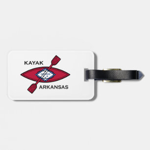 Etiqueta De Bagagem Kayak Arkansas Flag