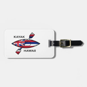 Etiqueta De Bagagem Kayak Hawaii Flag