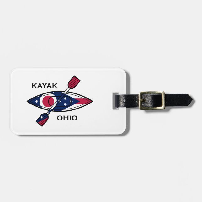Etiqueta De Bagagem Kayak Ohio Flag (Frente Horizontal)