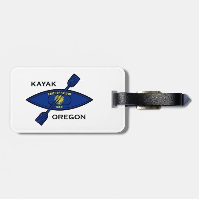 Etiqueta De Bagagem Kayak Oregon Flag (Traseira Horizontal)