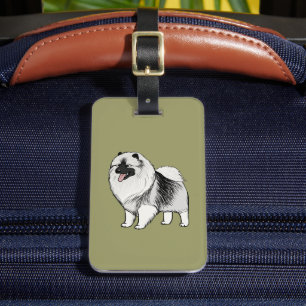 Etiqueta De Bagagem Keeshond com Texto Personalizável
