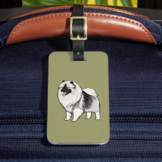 Etiqueta De Bagagem Keeshond com Texto Personalizável