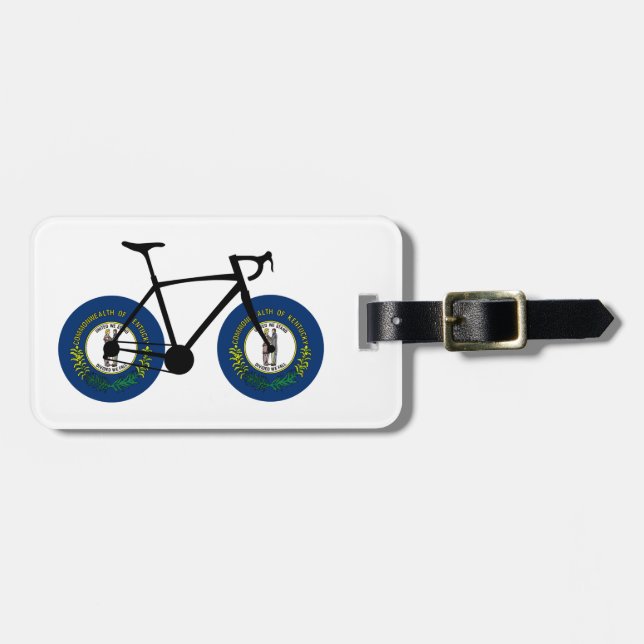 Etiqueta De Bagagem Kentucky Flag Cycling (Frente Horizontal)