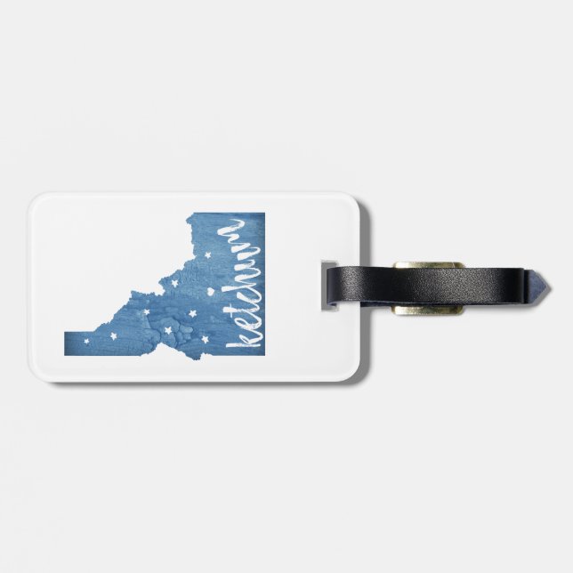 Etiqueta De Bagagem Ketchum Idaho Wood Grain (Traseira Horizontal)