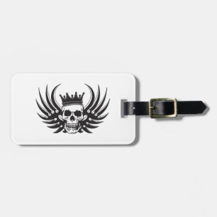 Etiqueta De Bagagem King Skull com Asas
