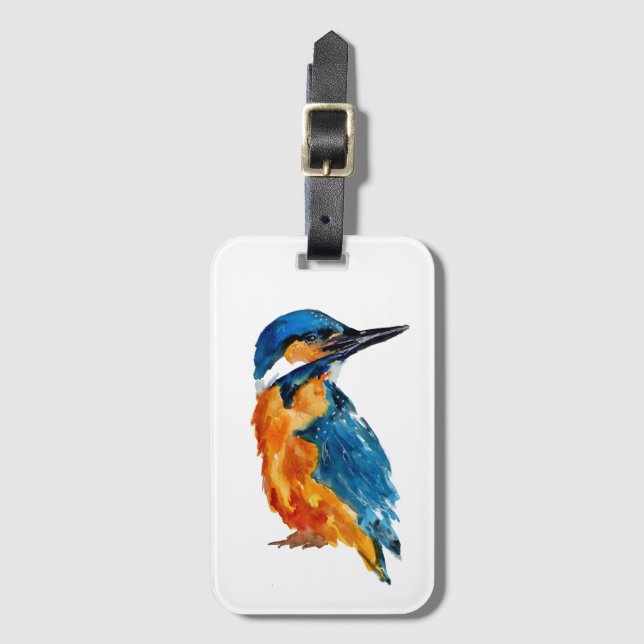 Etiqueta De Bagagem Kingfisher Bird (Frente Vertical)
