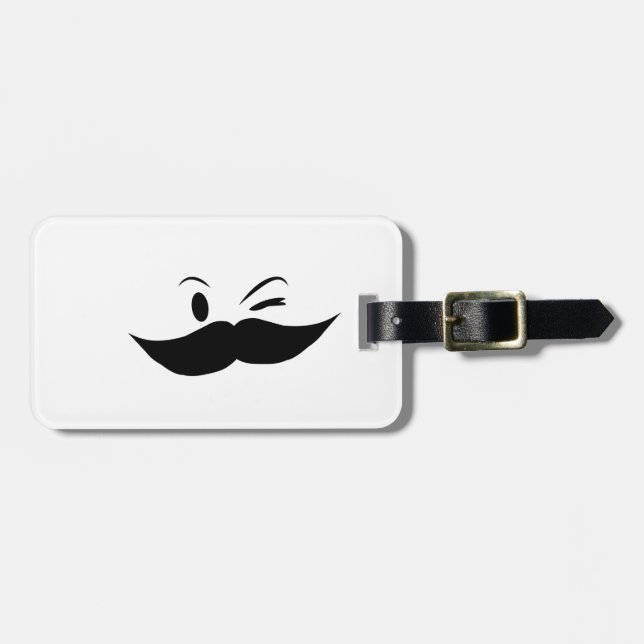 Etiqueta De Bagagem Kinky Mustache (Frente Horizontal)