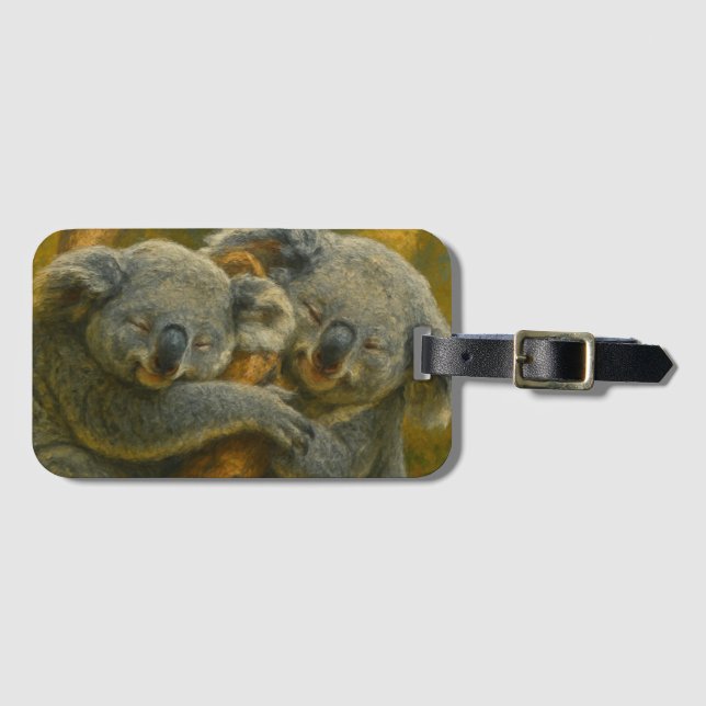 Etiqueta De Bagagem Koala Embrace - Tender Wildlife Momento (Frente Horizontal)