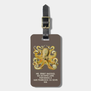 Etiqueta De Bagagem Kraken Vintage, Gamochonia de polvo, Ernst Haeckel