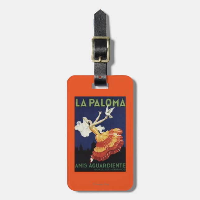 Etiqueta De Bagagem La Paloma - promocional de Aguardiente dos Anis (Frente Vertical)