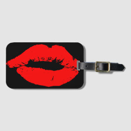 Etiqueta De Bagagem Lábios Beijos Red Lipstick Love Namorados