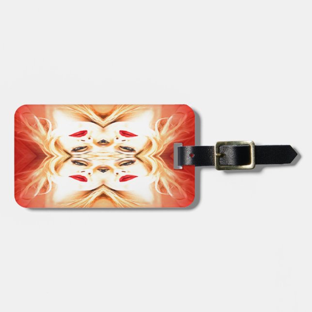 Etiqueta De Bagagem Lábios vermelhos (Frente Horizontal)