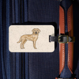 Etiqueta De Bagagem Labrador Retriever Amarelo Desenho Animado Fofo