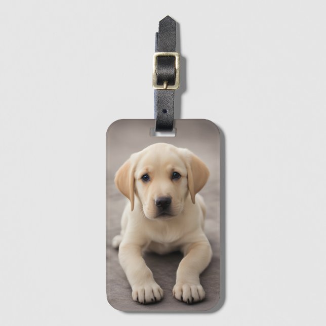 Etiqueta De Bagagem Labrador Retriever Puppy (Frente Vertical)