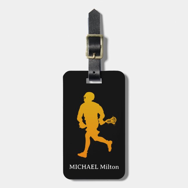 Etiqueta De Bagagem Lacrosse personalizada (Frente Vertical)