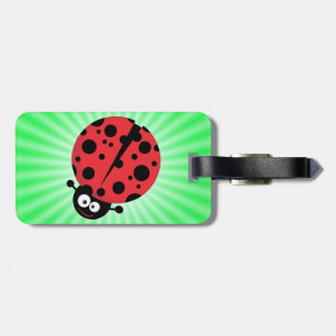 Etiqueta De Bagagem Ladybug bonito; verde
