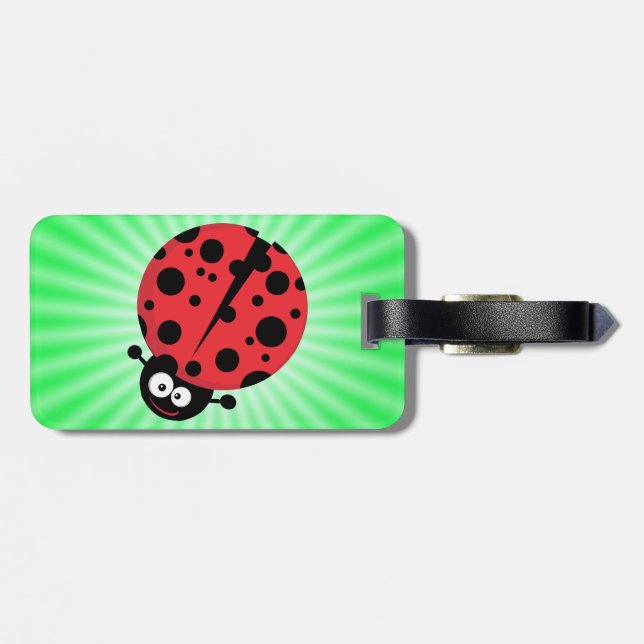 Etiqueta De Bagagem Ladybug bonito; verde (Traseira Horizontal)