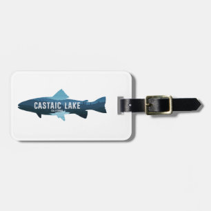 Etiqueta De Bagagem Lago Castaic Califórnia Peixes