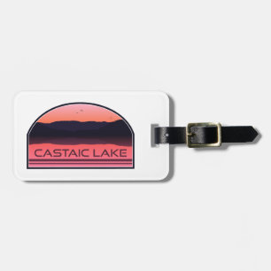 Etiqueta De Bagagem Lago Castaic Califórnia Red Sunrise