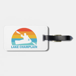 Etiqueta De Bagagem Lago Champlain New York Vermont Kayak