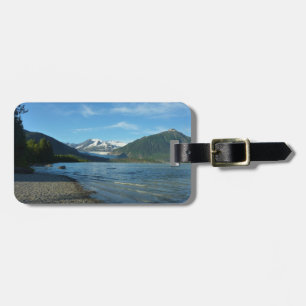 Etiqueta De Bagagem Lago Mendenhall na paisagem de Juneau Alasca