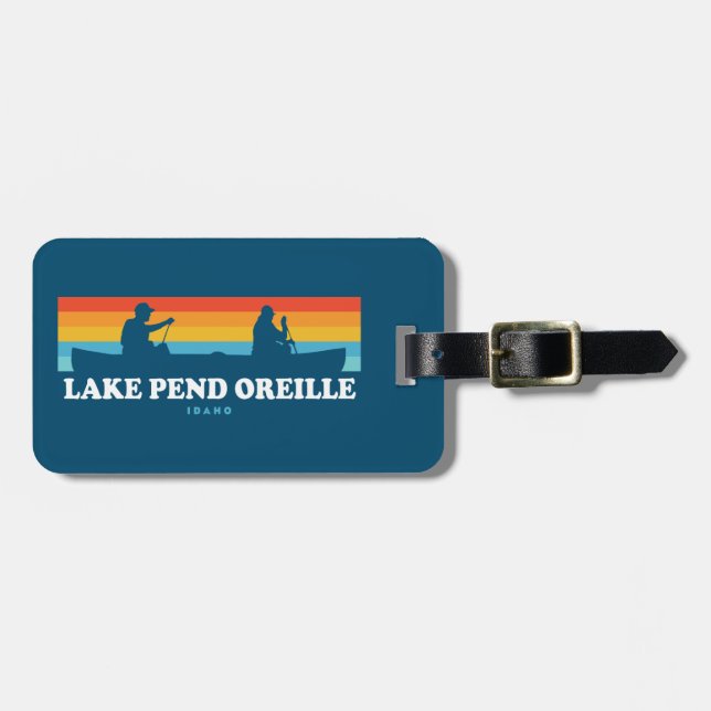 Etiqueta De Bagagem Lago Pend Oreille Idaho Canoe (Frente Horizontal)