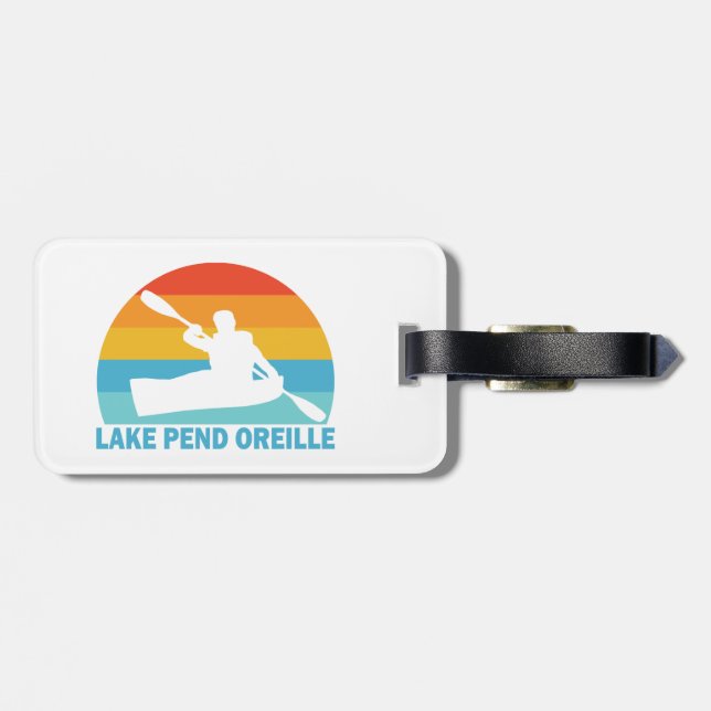 Etiqueta De Bagagem Lago Pend Oreille Idaho Kayak (Traseira Horizontal)