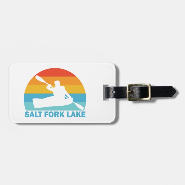 Etiqueta De Bagagem Lago Salt Fork Ohio Caiaque (Frente Horizontal)