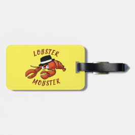 Etiqueta De Bagagem Lagosta Magosta 🦞 Gangster De Cartoon De Olhos Am