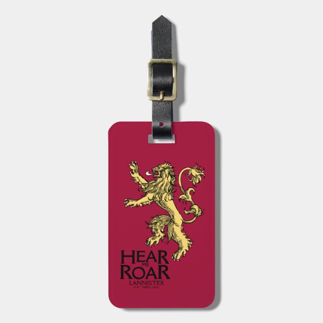 Etiqueta De Bagagem Lannister Sigil - Ouça-me Roar (Frente Vertical)